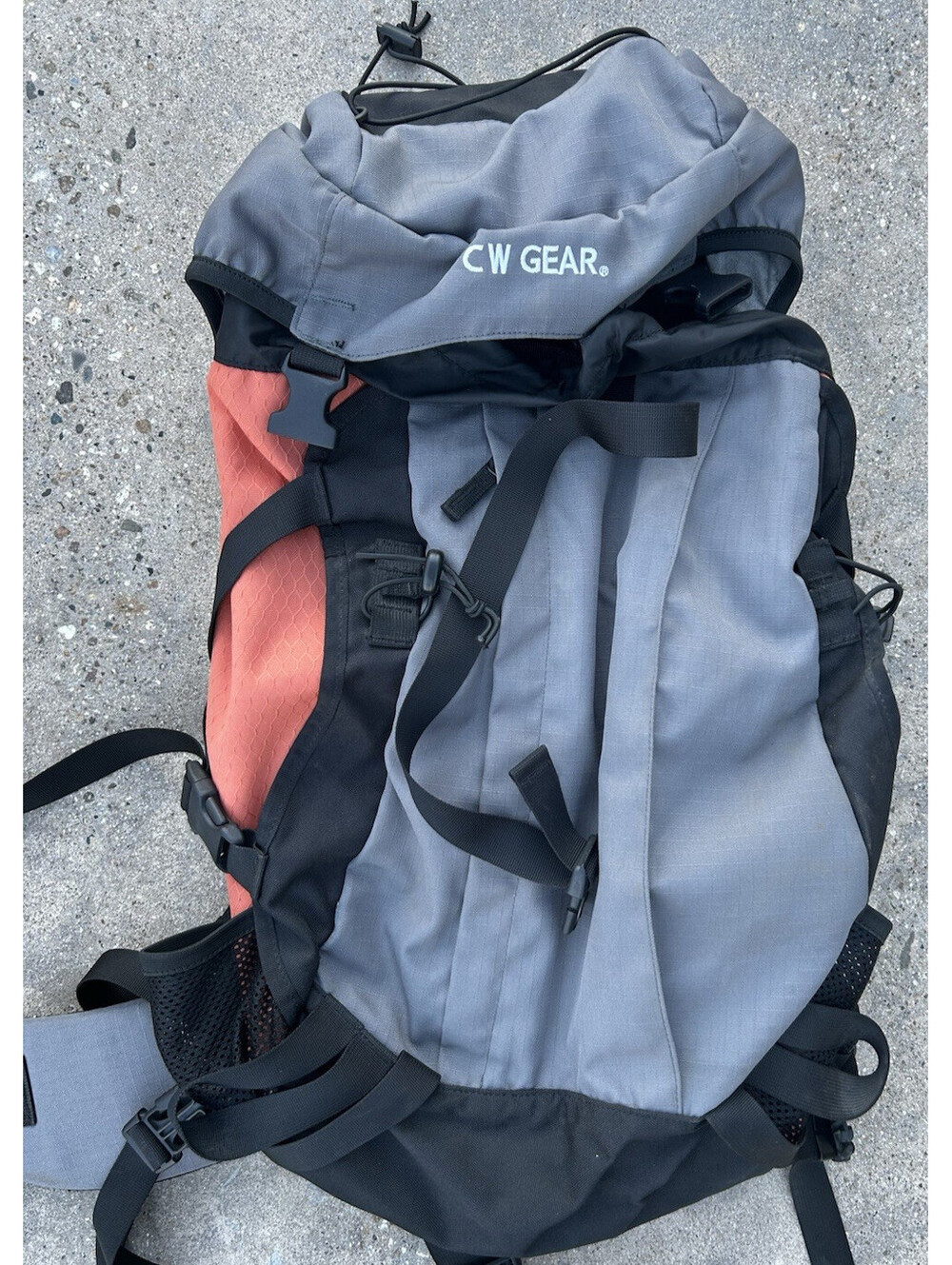 CW Gear Backpack 35L to 40L Outdoor Pack Wilderness Hiking Gear Daypack Grey
